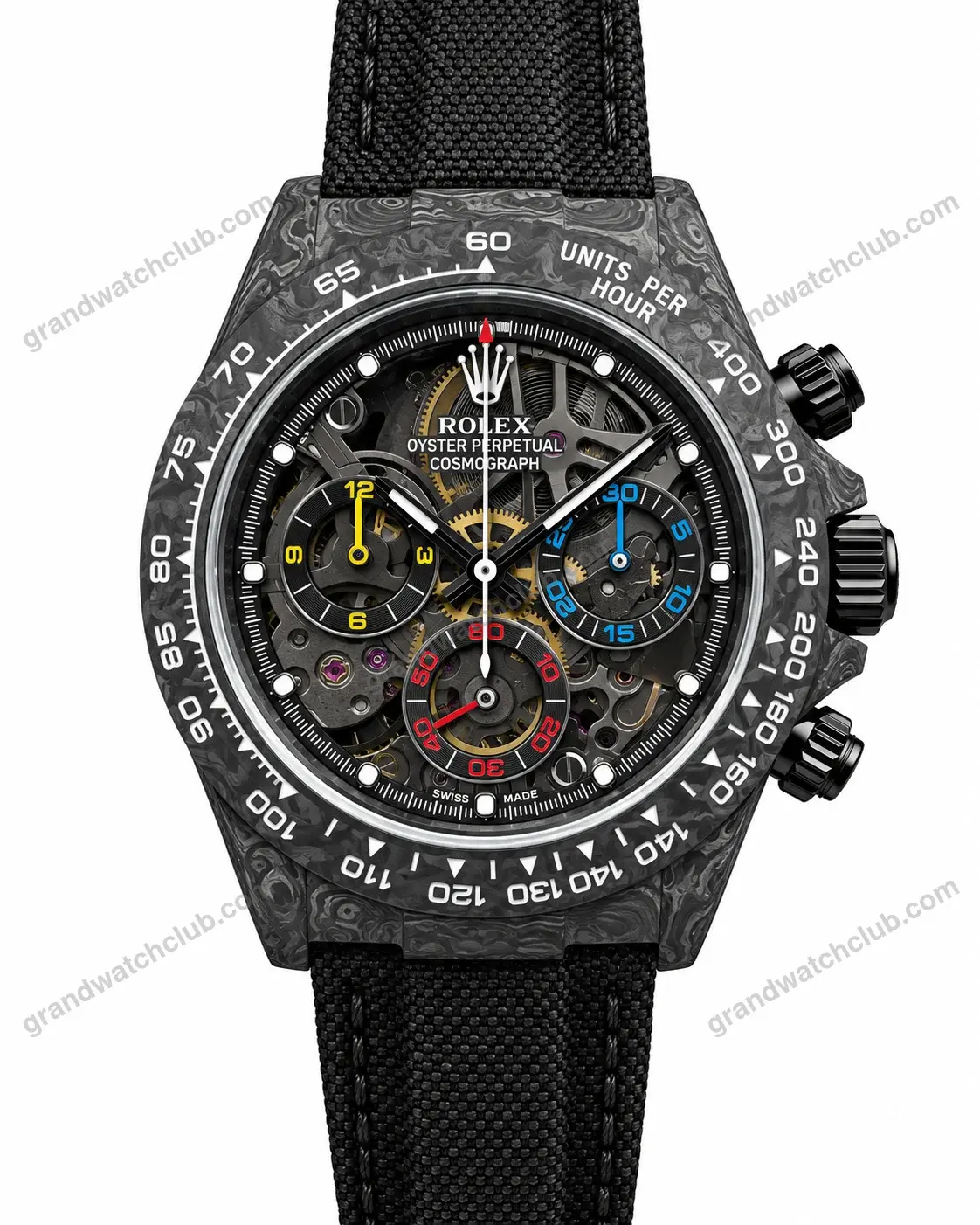 Super Clone Rolex Cosmograph Daytona DIW Carbon Skeleton Multicolor 116500LN – Swiss SuperClone