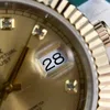 Super Clone Rolex Datejust Champagne Diamond Dial 126333-0012 41 mm — clasp and links