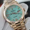 Super Clone Rolex Day-Date Turquoise Dial 128235 40 mm — side profile