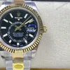Super Clone Rolex Sky-Dweller Bright black Dial 336933 Oyster — dial close-up
