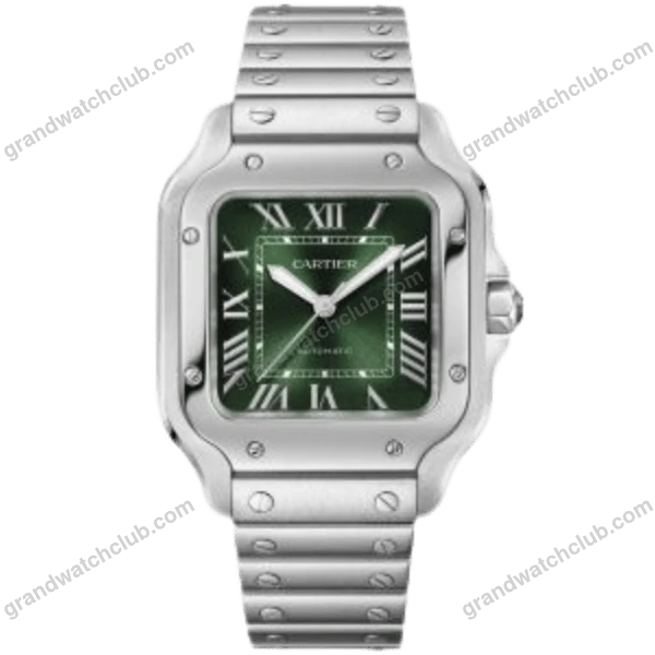 Super Clone Cartier Santos De Cartier Medium Green WSSA0061 35.5mm