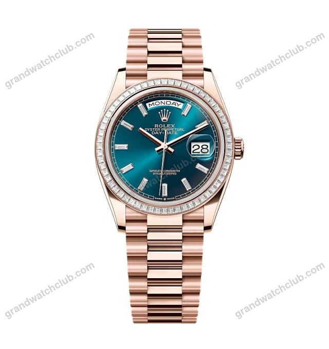 Super Clone Rolex Day-Date Blue-Green Diamond Dial 128395tbr-0032 36 mm