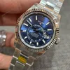 Super Clone Rolex Sky-Dweller Bright blue Dial 336934 Oyster β case and bezel