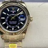 Super Clone Rolex Sky-Dweller Bright black Dial 336938 — dial close-up