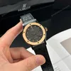 Super Clone Hublot Classic Fusion Ceramic Carbon Dial King Gold JJZ 42mm Base — bracelet detail