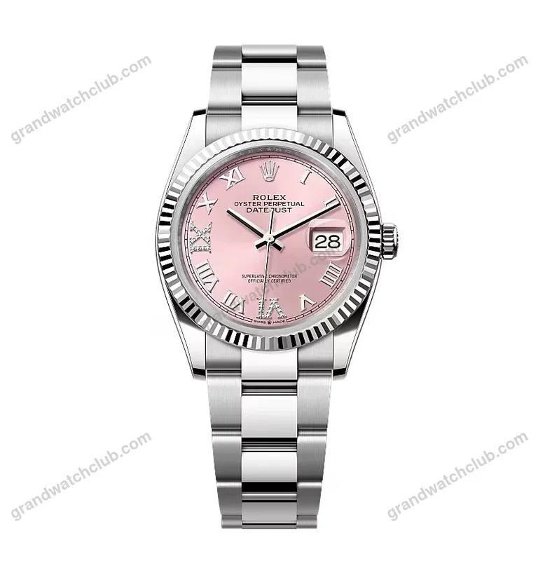 Super Clone Rolex Datejust Pink Roman Dial 126234-0032 36 mm