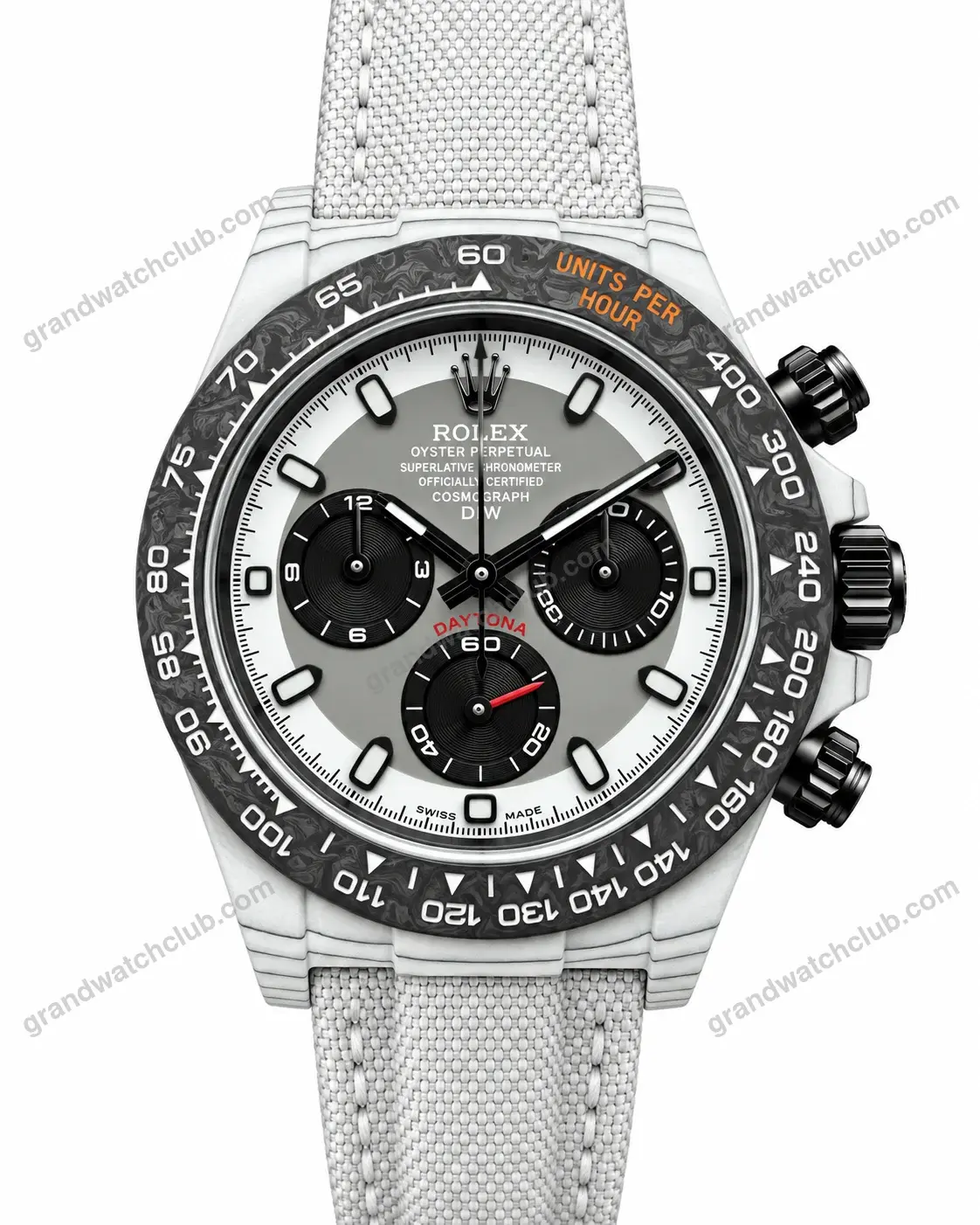 Super Clone Rolex Cosmograph Daytona DIW White Carbon Grey Panda 116500LN – Swiss SuperClone
