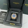 Super Clone Audemars Piguet Royal Oak 15510OR Yellow Gold 41mm Blue Dial — movement / caseback view