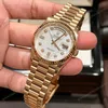 Super Clone Rolex Day-Date White Mother-of-Pearl Diamond Dial 128235-0029 36 mm — case and bezel