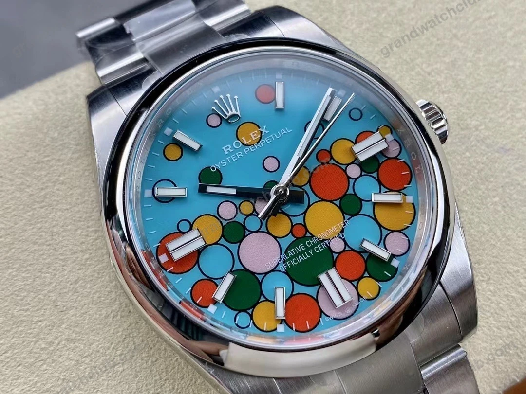 Super Clone Rolex Oyster Perpetual Turquoise Dial 124300 41 mm — dial close-up
