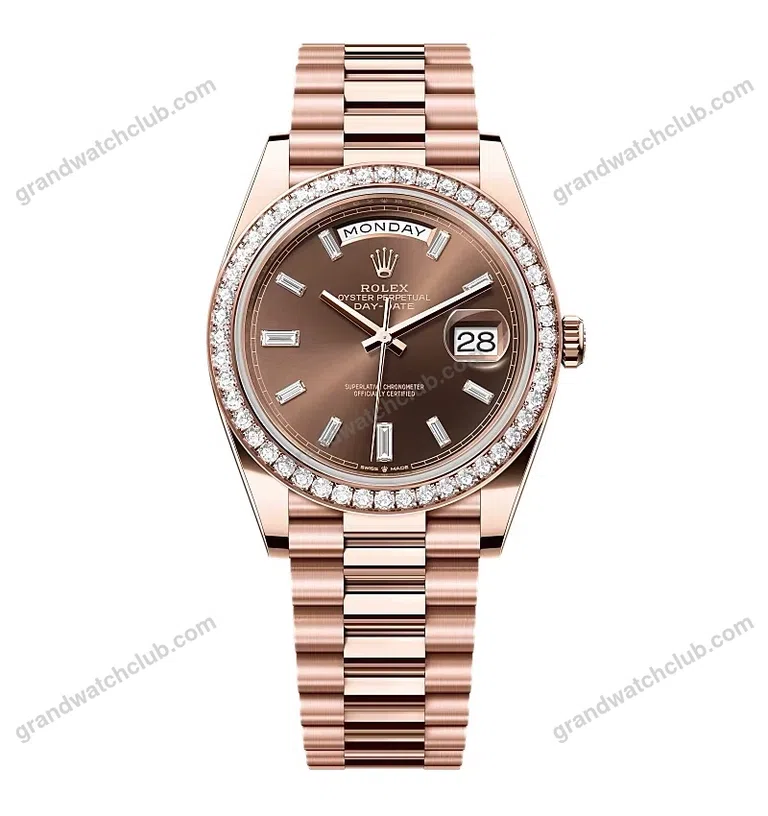 Super Clone Rolex Day-Date Chocolate Diamond Dial 228345rbr-0006 40 mm
