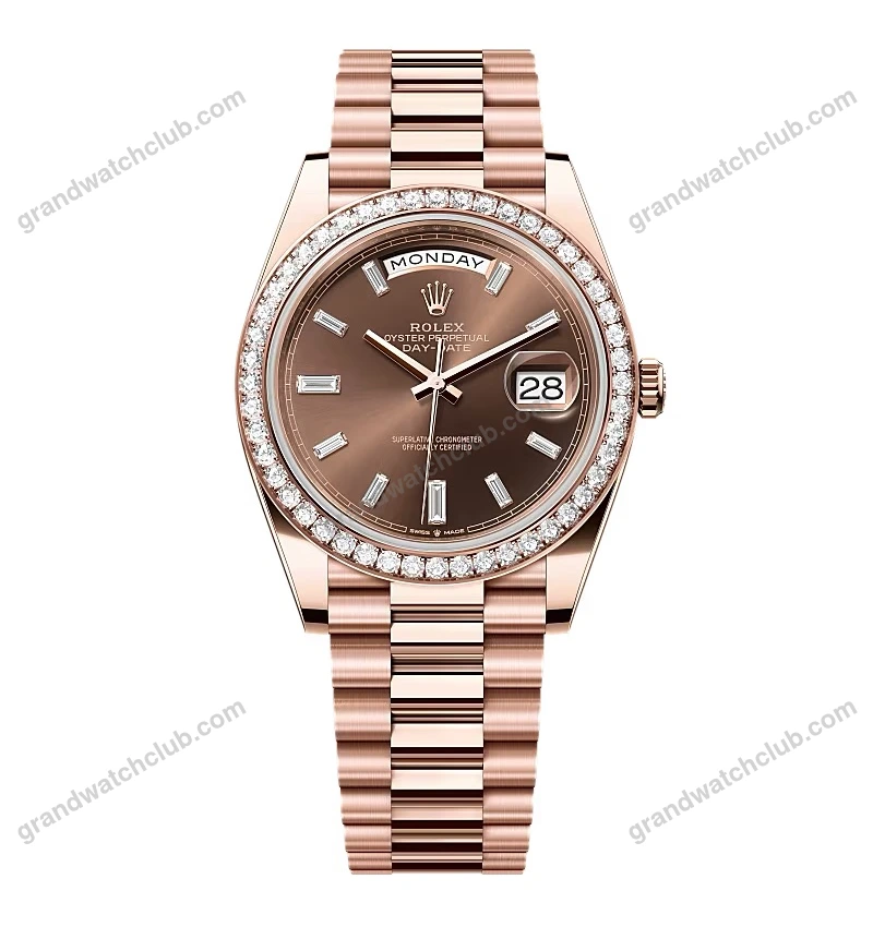 Super Clone Rolex Day-Date Chocolate Diamond Dial 228345rbr-0006 40 mm