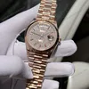 Super Clone Rolex Day-Date Diamond-Paved Dial 128235-0039 36 mm β bracelet detail
