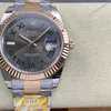 Super Clone Rolex Datejust Slate Roman Dial 126331-0015 41 mm β dial close-up