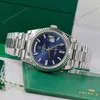 Super Clone Rolex Day-Date Bright Blue Diamond Dial 128239-0069 36 mm — case and bezel