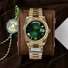 Super Clone Rolex Day-Date Green Ombré Dial 128238-0118 36 mm — dial close-up
