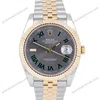 Super Clone Rolex Datejust Rhodium Dial 126333 “Wimbledon” Flutted/Jubilee 41 mm — dial close-up