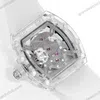 Super Clone Richard Mille RM 52-01 Transparent Skull Tourbillon Rubber Strap β movement / caseback view