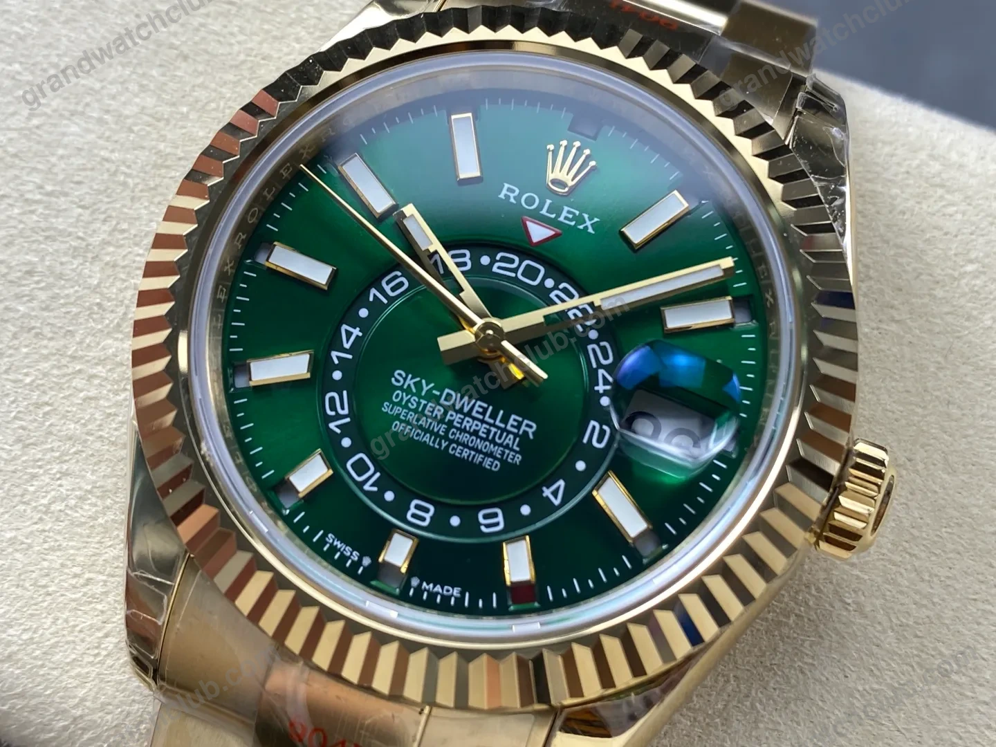 Super Clone Rolex Sky-Dweller Green Dial 336938 (Oyster) β bracelet detail