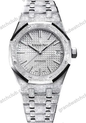 Super Clone Audemars Piguet Royal Oak Frosted Gold 41mm Silver Dial Steel