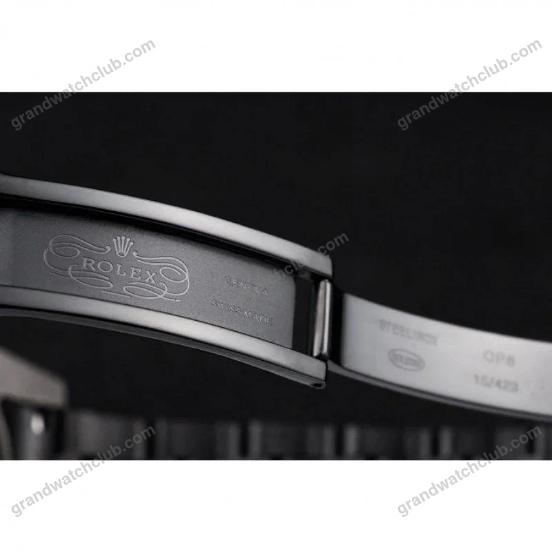 Super Clone Rolex GMT-Master II Black Dial REP016828 — on leather display