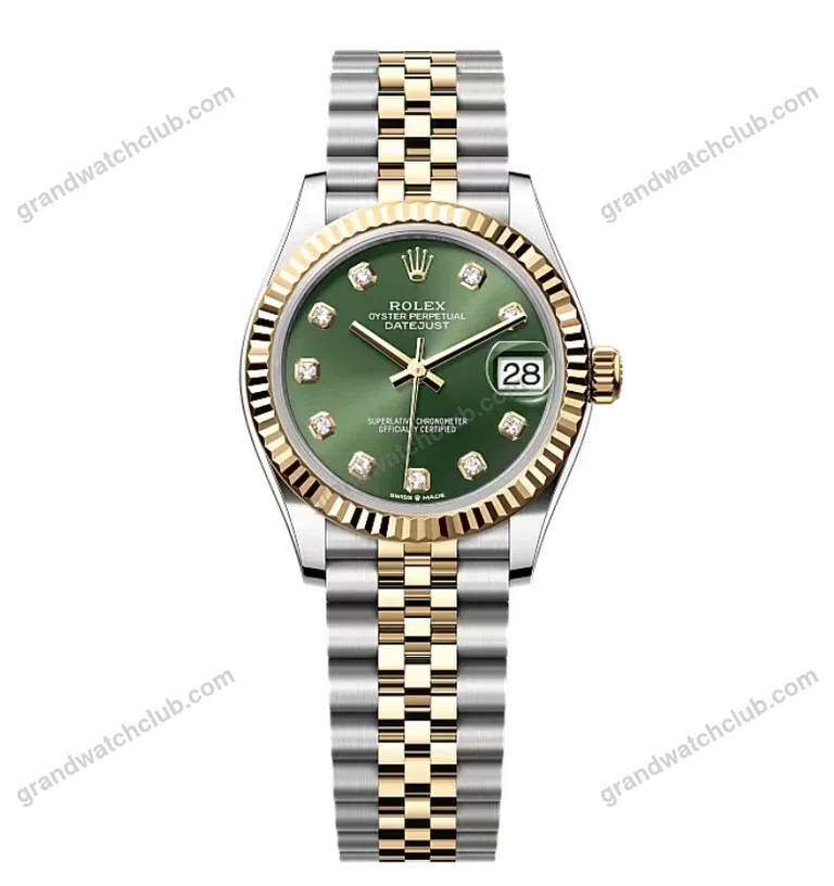 Super Clone Rolex Datejust Olive Green Diamond Dial 278273-0030 31 mm