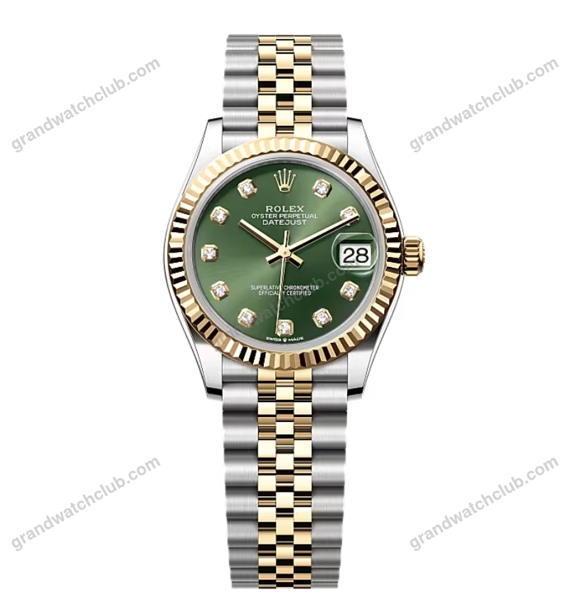 Super Clone Rolex Datejust Olive Green Diamond Dial 278273-0030 31 mm
