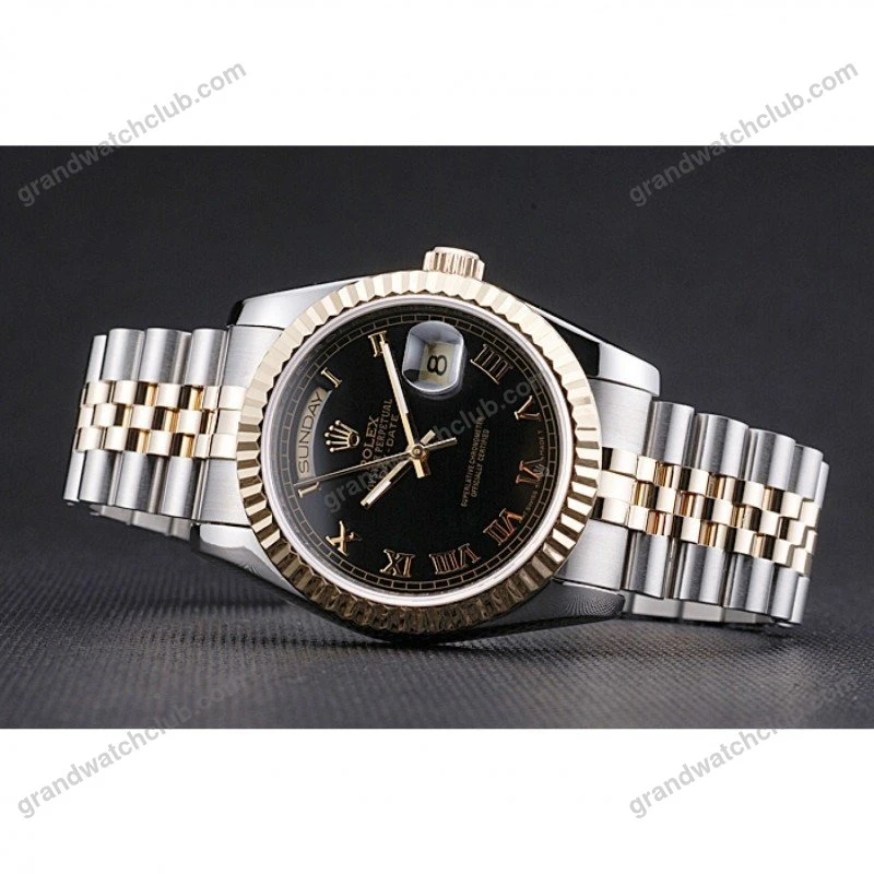 Super Clone Rolex Day-Date Black Dial SRL78 36 mm — side profile
