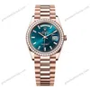 Super Clone Rolex Day-Date Blue-Green Diamond Dial 128345rbr-0083 36 mm
