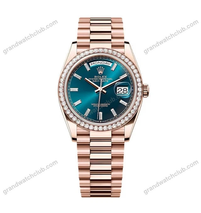 Super Clone Rolex Day-Date Blue-Green Diamond Dial 128345rbr-0083 36 mm