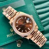 Super Clone Rolex Day-Date Brown Ombré Dial 128345rbr-0075 36 mm — dial close-up