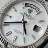 Super Clone Rolex Day-Date White Mother-of-Pearl Diamond Dial 128236-0021 36 mm — side profile