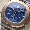 Super Clone Patek Philippe Nautilus Chronograph 5980/1AR-001 40.5mm Blue Dial Rose Gold Demi — view 10