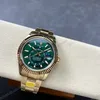 Super Clone Rolex Sky-Dweller Green Dial 336938 (Oyster) β dial close-up
