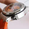 Super Clone Audemars Piguet Royal Oak Offshore Diver Chronograph in Orange 26703ST 42mm — on leather display