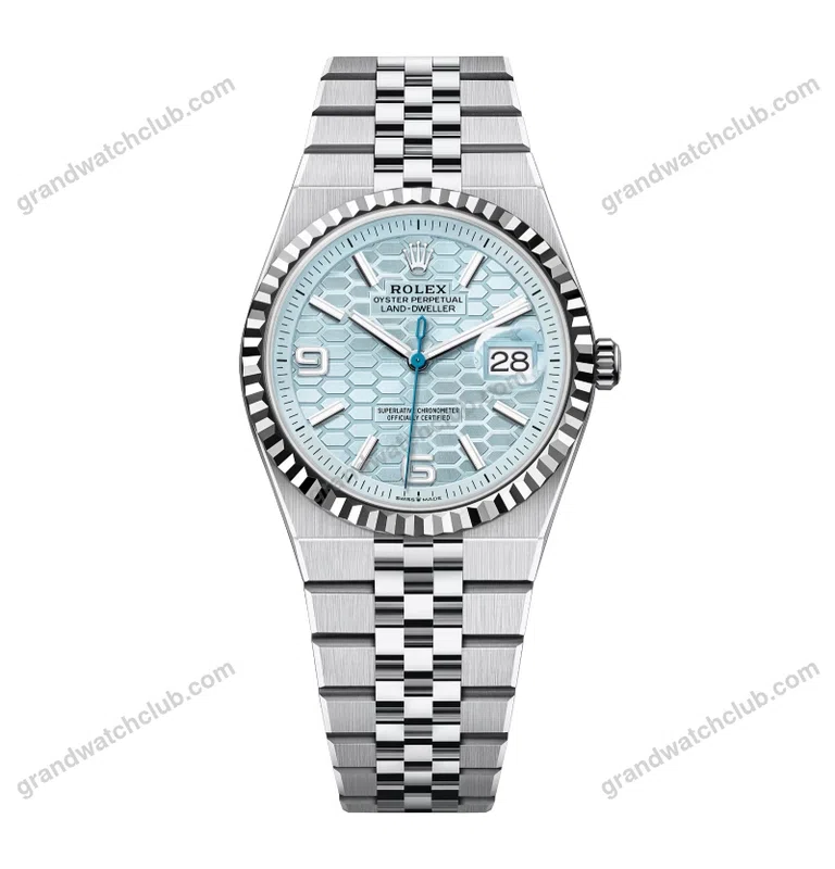 Super Clone Rolex Land-Dweller 36 mm Ice Blue Dial (2025)