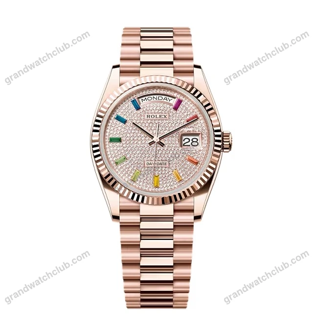 Super Clone Rolex Day-Date Diamond-Paved Dial 128235-0039 36 mm