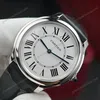 Super Clone Cartier 36mm Steel — on leather display