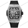 Super Clone Hublot Big Bang 42mm Rubber Strap Titanium