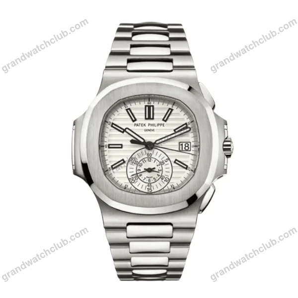 Super Clone Patek Philippe Nautilus Chronograph 5980/1A-019 40.5mm White Dial