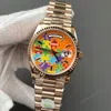Super Clone Rolex Day-Date 36 Puzzle Dial Everose Gold 128235 President – Swiss SuperClone - photo 1