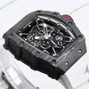 Super Clone Richard Mille RM 35-01 Richard Mille Rafa Cacbon NTPT White Strap 42mm — side profile
