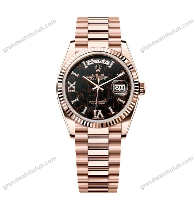 Super Clone Rolex Day-Date Eisenkiesel Diamond Dial 128235-0041 36 mm