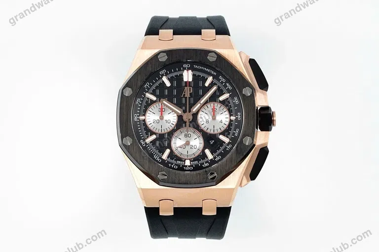 Super Clone Audemars Piguet Royal Oak Offshore Rose Gold 26420ST 42mm Black Dial
