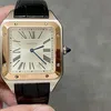 Super Clone Cartier Santos-Dumont 43.5mm W2SA0011 43.5mm x 31.4mm Demi Rose Gold — dial close-up