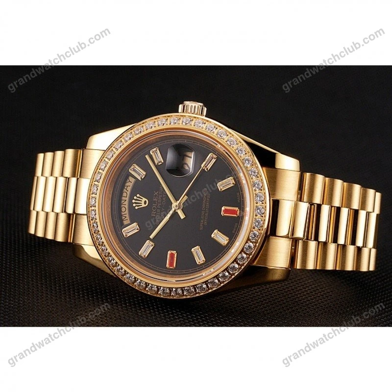 Super Clone Rolex Day-Date Black Dial 1454101 36 mm — side profile