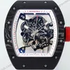 Super Clone Richard Mille RM 55 Richard Mille White 42mm Carbon Modify — case and bezel