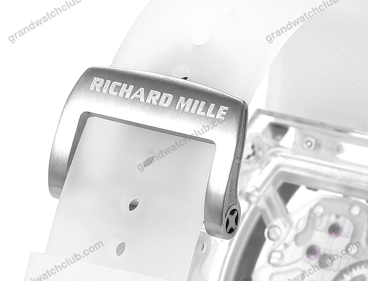 Super Clone Richard Mille RM 52-01 Transparent Skull Tourbillon Rubber Strap β view 9