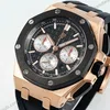 Super Clone Audemars Piguet Royal Oak Offshore Rose Gold 26420ST 42mm Black Dial — case and bezel