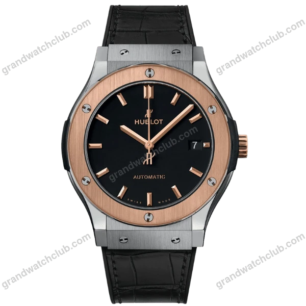 Super Clone Hublot Classic Fusion 42mm Leather Strap Titanium